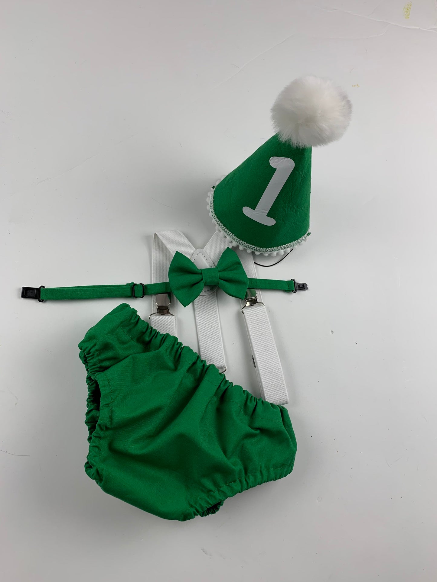 Baby Boy Green Cake Smash Outfit -- Baby Boy First Birthday Outfit Green