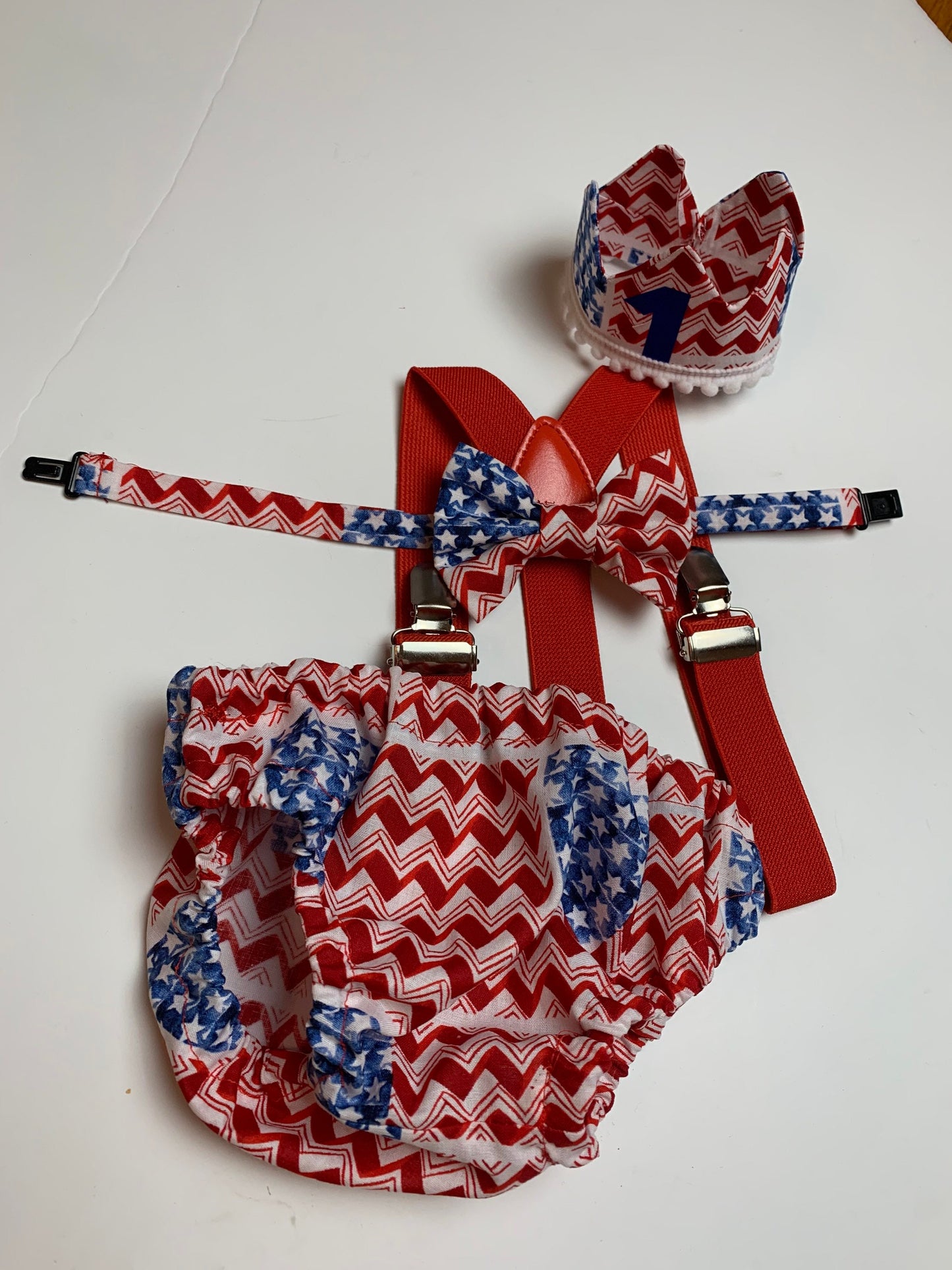 Boys 4th of July Blue White Star Bow Tie Suspender Set, Baby Boy Bow Tie, First Birthday Boy, Toddler Bow Tie, Boys Cake Smash Outfit, Gift