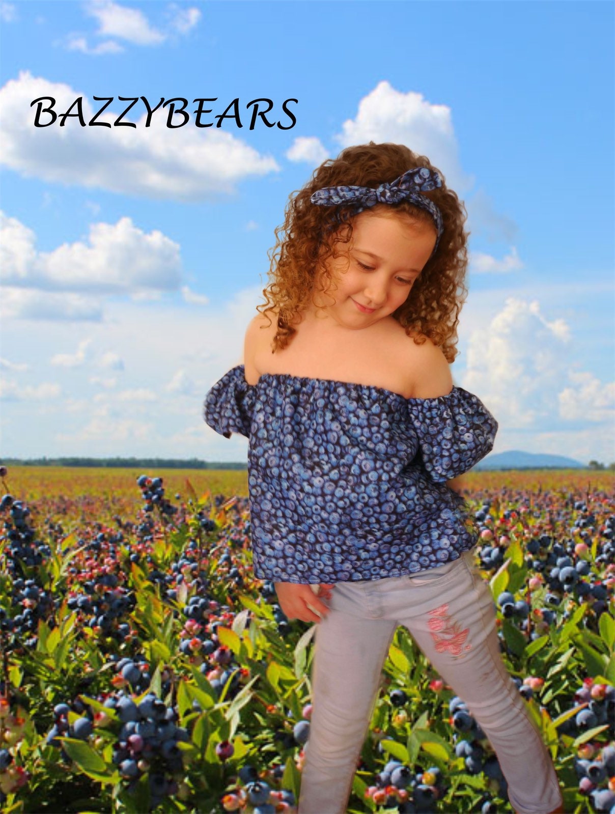 Baby Girl Set, Baby girl clothes, Baby outfit, baby sunsuit, Photography prop, Blueberry, Blue, Birthday outfit,baby shower gift,summer baby