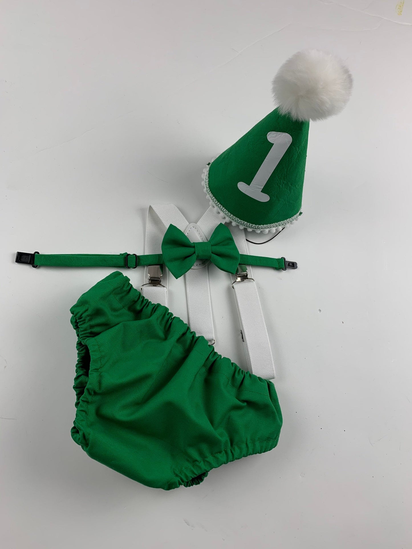 Baby Boy Green Cake Smash Outfit -- Baby Boy First Birthday Outfit Green