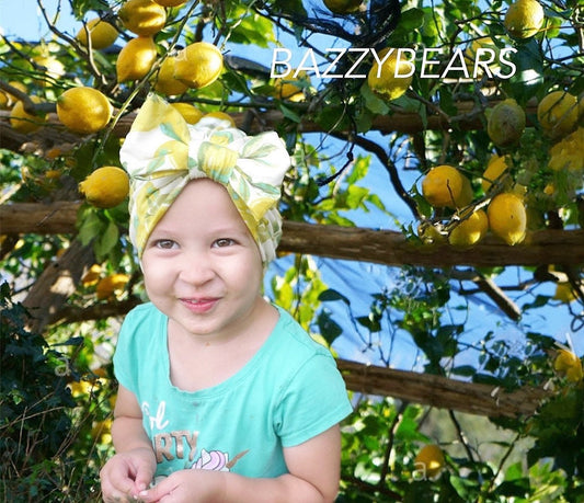 Lemon Top Knot Turban, Yellow Melon Baby Hat, Toddler Summer Outfit, Adult Headwrap, Newborn Hospital outfit