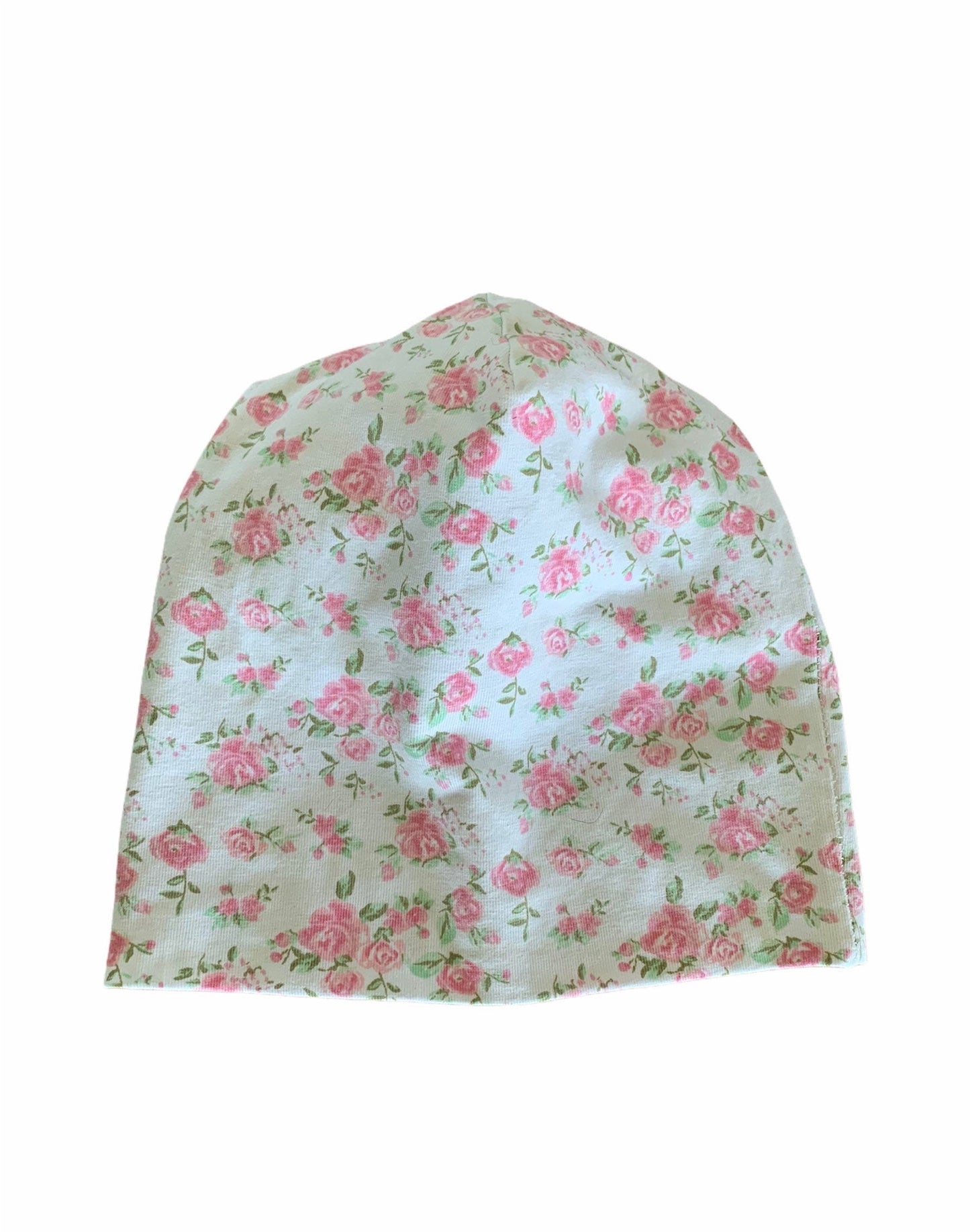 ROSE pink baby girl slouchy beanie. Toddler kids all season toque. Handmade with super soft, extra stretchy eco-friendly bamboo cotton.