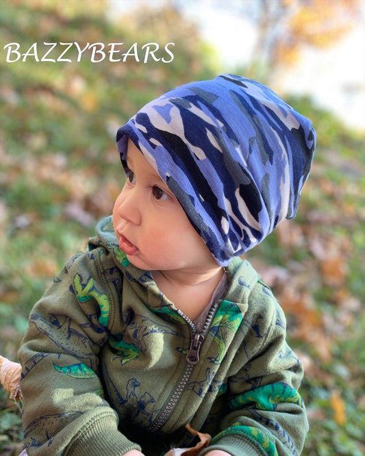 fall boy blue Camouflage beanie hat