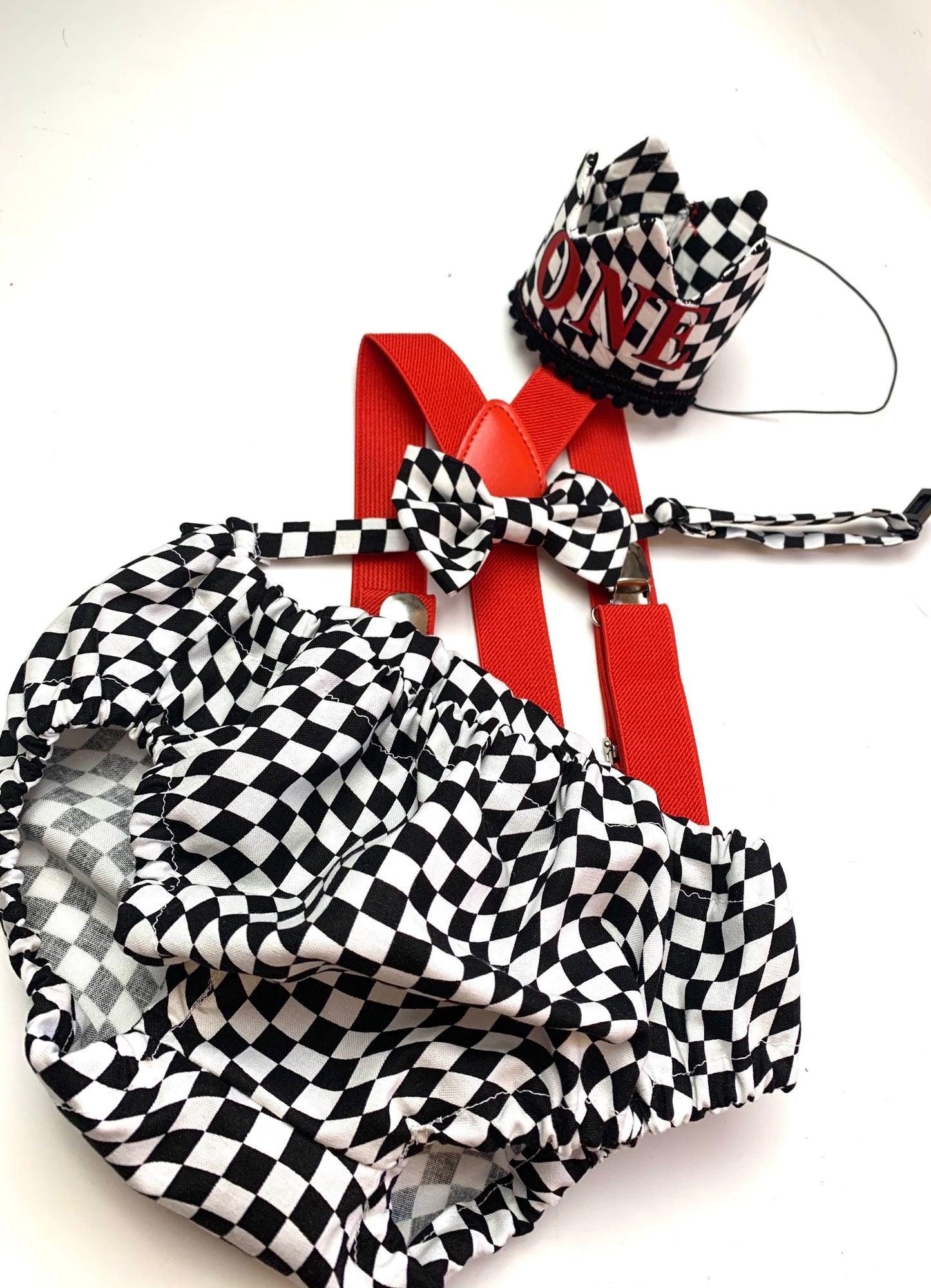 First Birthday Cake Smash Outfit Racing car Red Black yellow Car flames Diaper Cover bow Tie for Baby Boy racing cake smash
