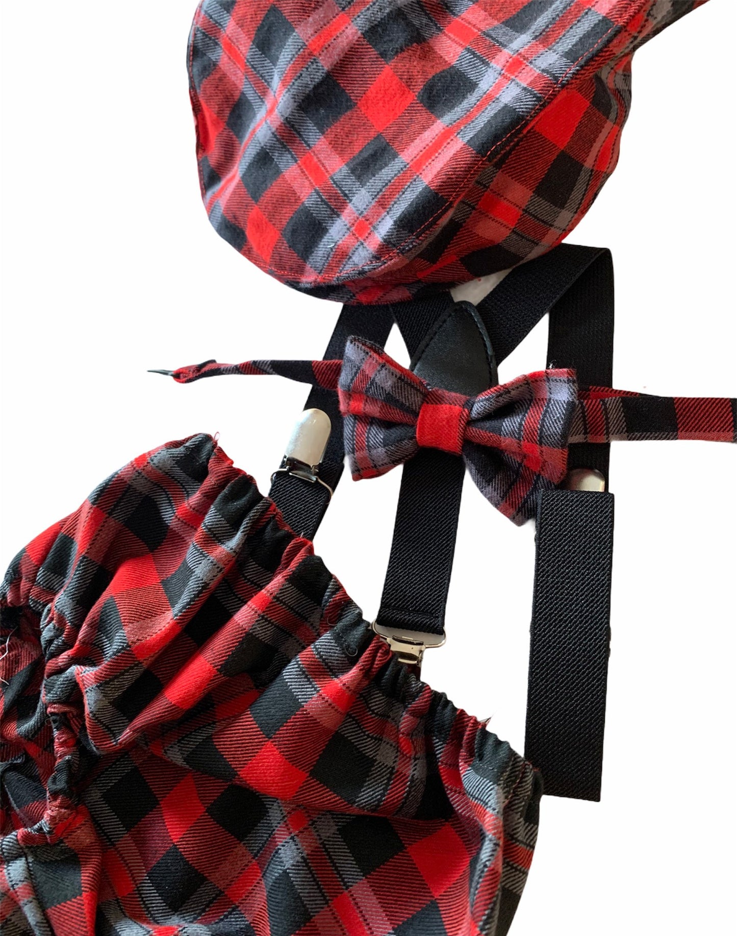 Cake Smash Outfit Boy Girl Buffalo Plaid Set or Buy the Piece Diaper Cover Bow Tie Suspenders Boys First 1st Birthday Lumberjack Photoshoot