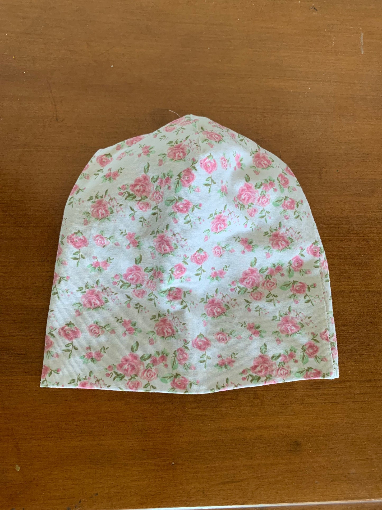 ROSE pink baby girl slouchy beanie. Toddler kids all season toque. Handmade with super soft, extra stretchy eco-friendly bamboo cotton.