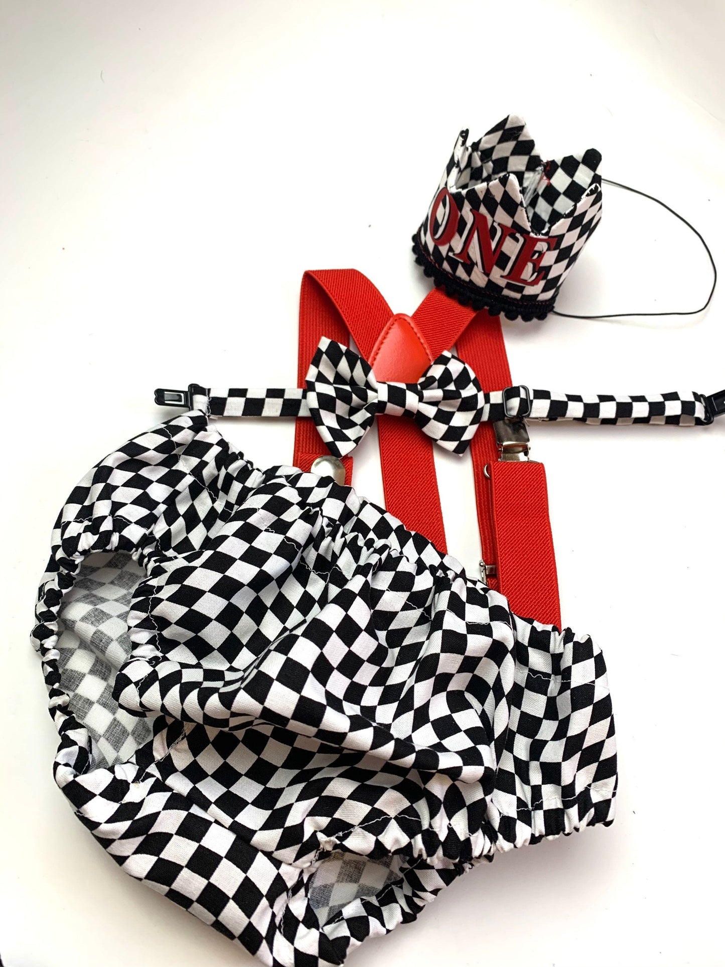 First Birthday Cake Smash Outfit Racing car Red Black yellow Car flames Diaper Cover bow Tie for Baby Boy racing cake smash