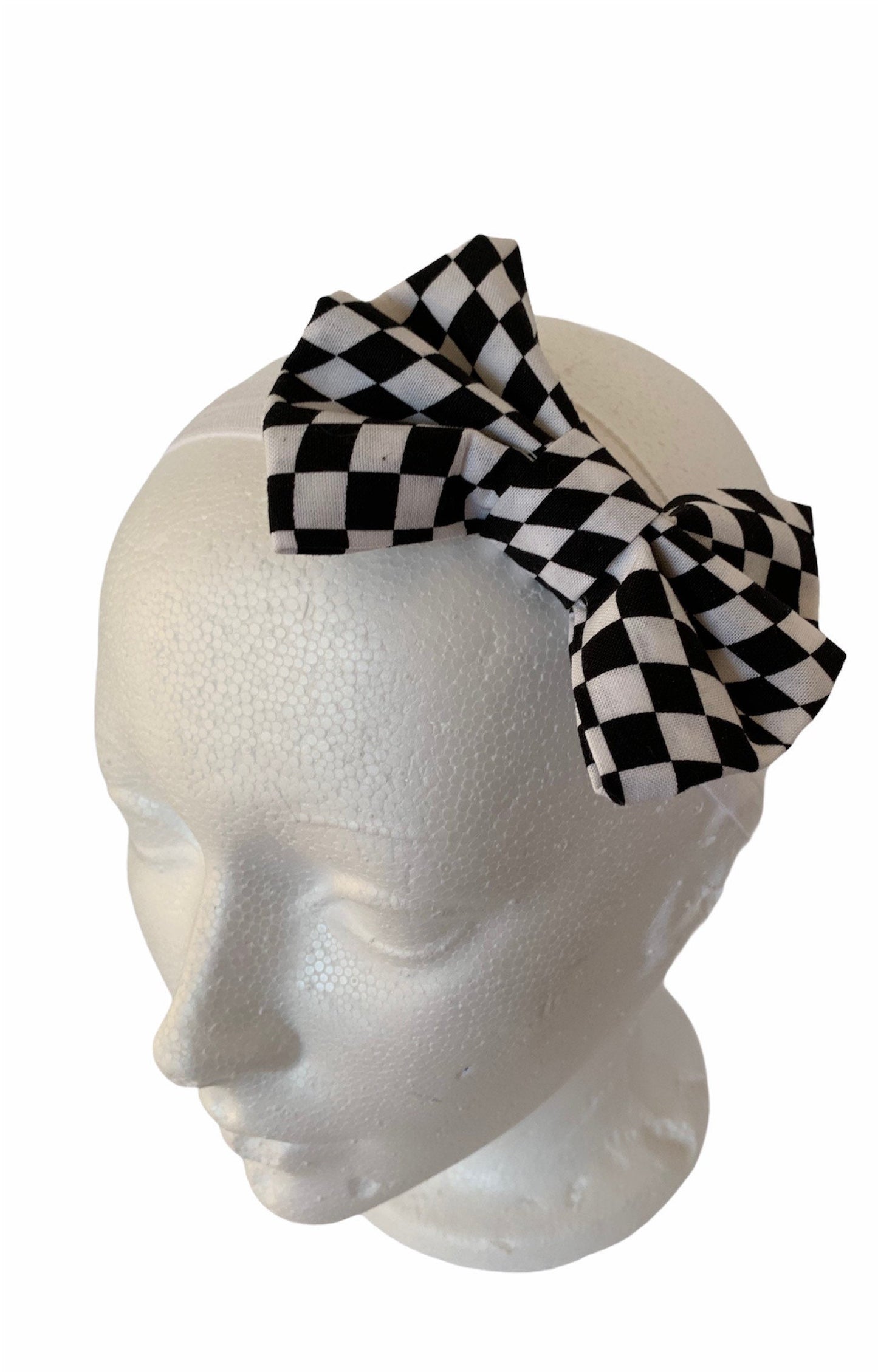 checkered flag top knot head wrap/baby headbands/knit headbands/toddler headbands/baby girl bow/newborn headband