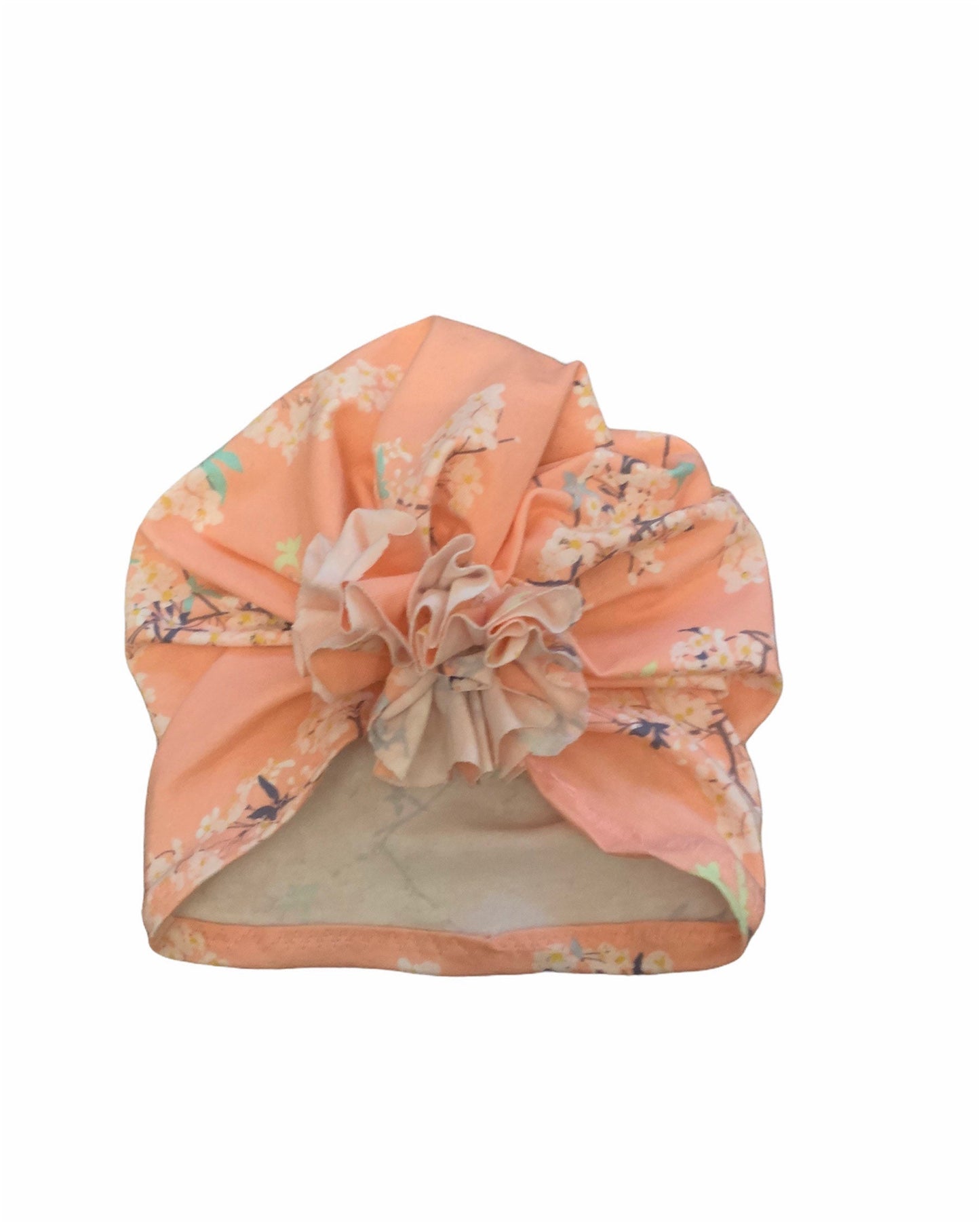 Cherry Blossom Floral Turban Hat in blush