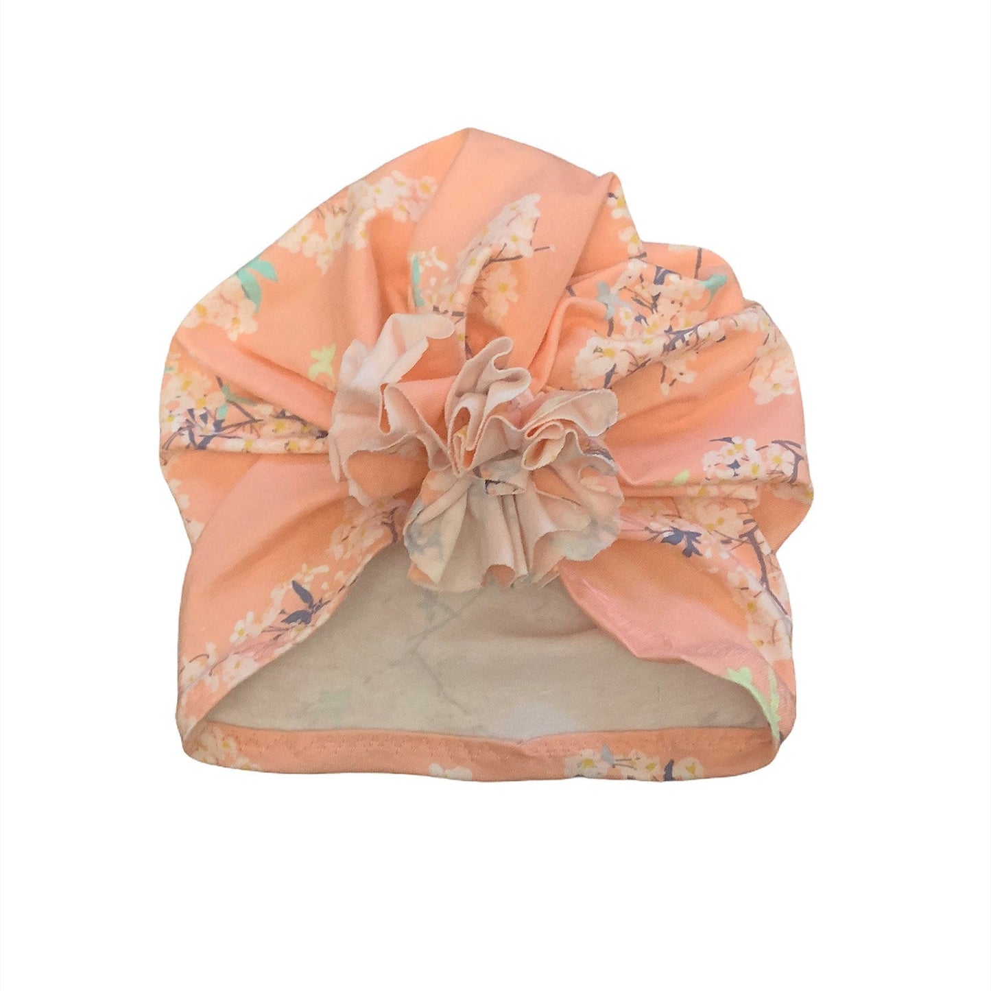 Cherry Blossom Floral Turban Hat in blush