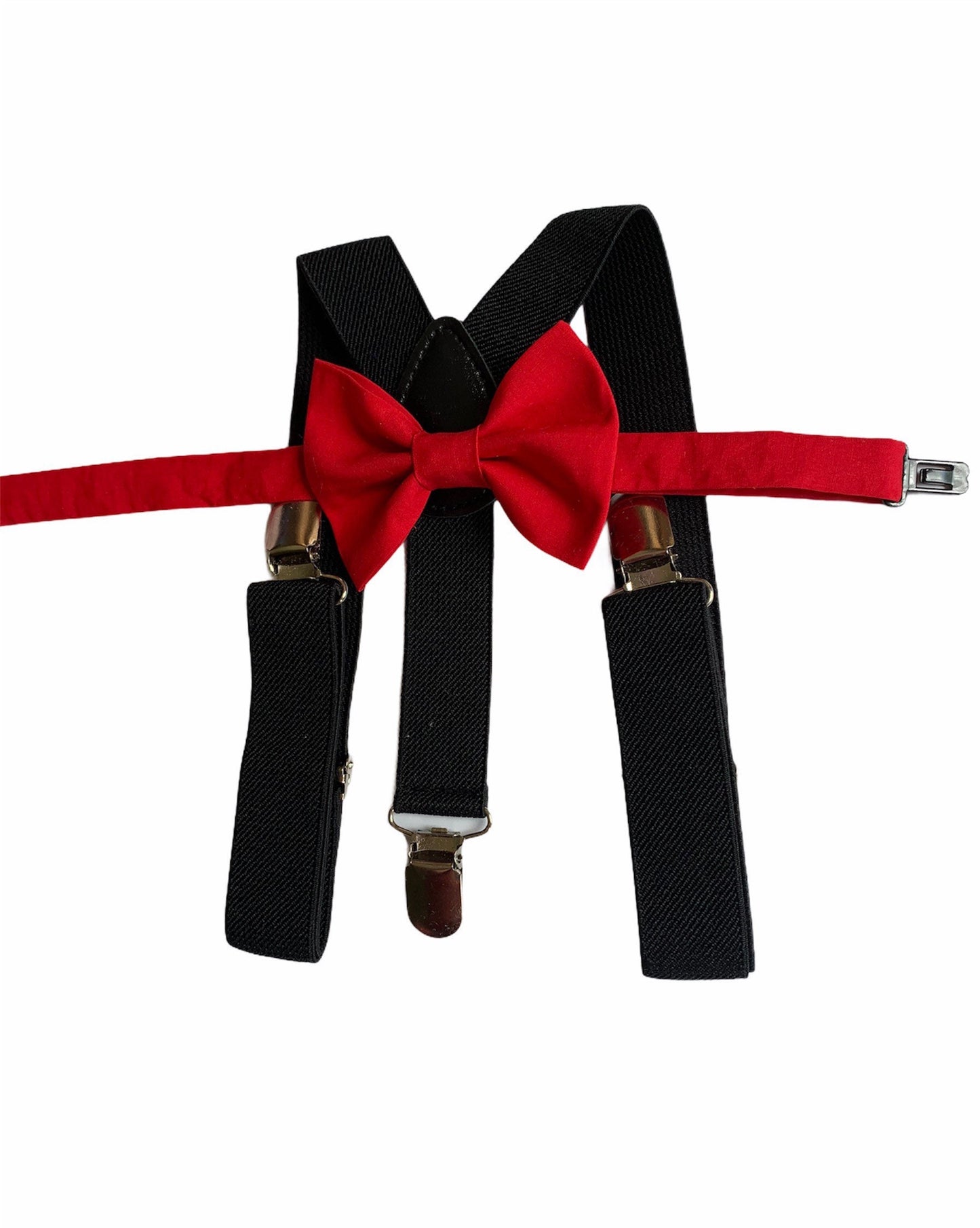 RED Bow tie and suspenders, Boys, Kids, Child, Ring Bearer Gift, Apple, Crimson, Red Suspenders,m, Red Braces