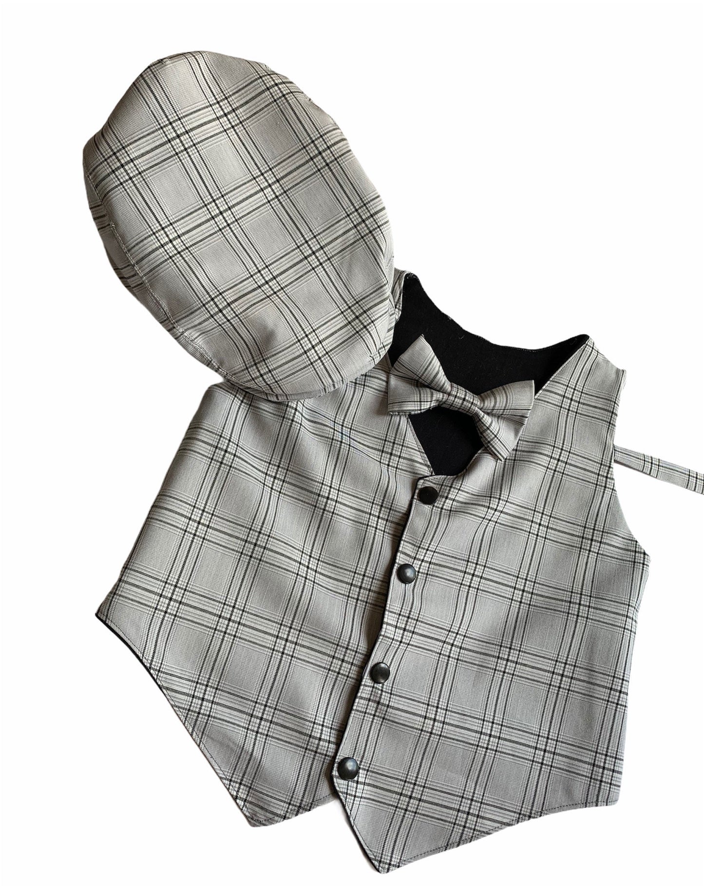 Boys Linen Vest and Bow Tie - Linen Waistcoat - Boys Thanksgiving Outfit - Boys Wedding Outfit