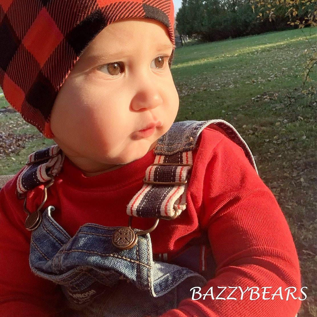 Baby Hat, Newborn Buffalo Plaid Beanie, Cotton Lumberjack Plaid Hat, Wild One Buffalo Plaid, Baby Shower Gift