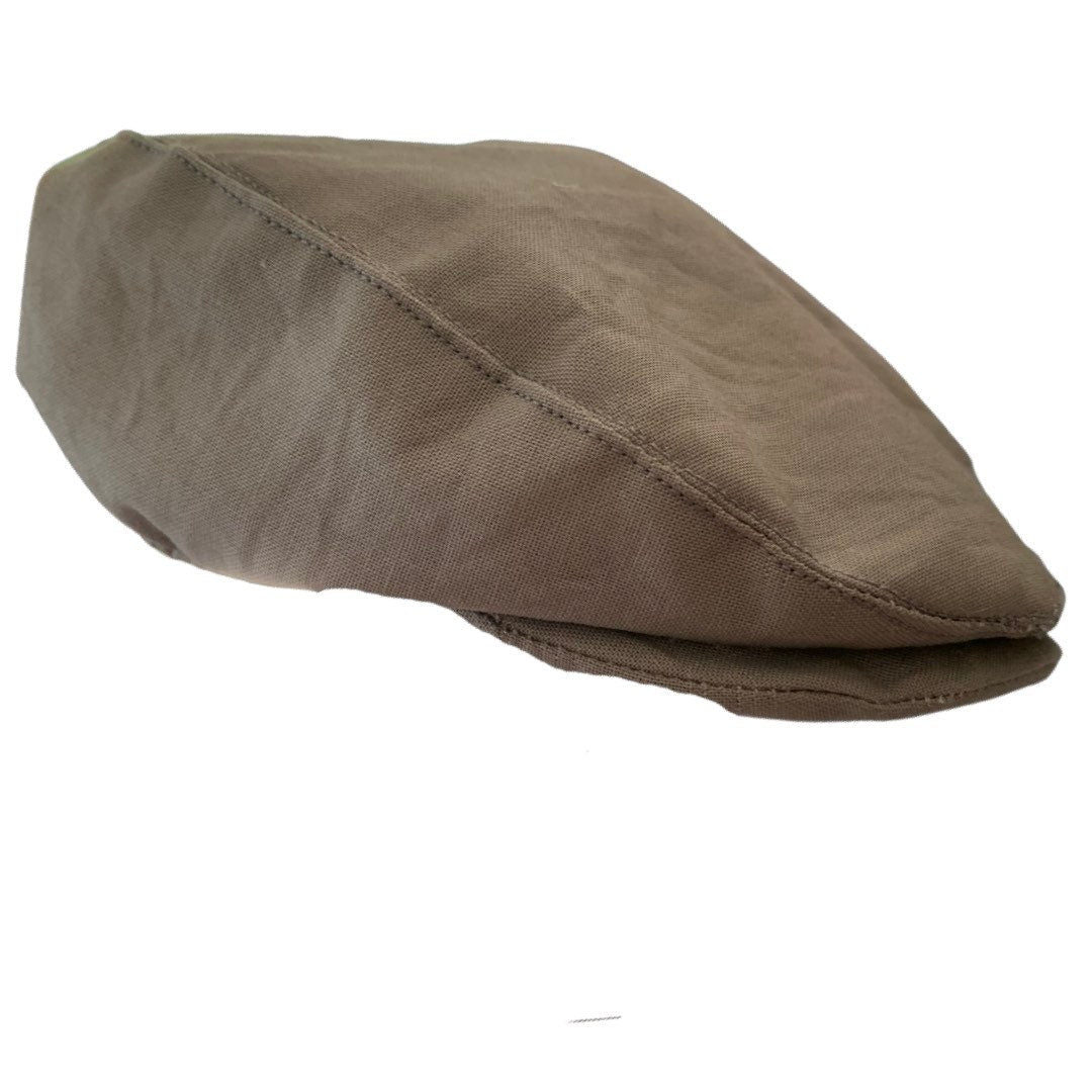 Grey Linen Flat Cap