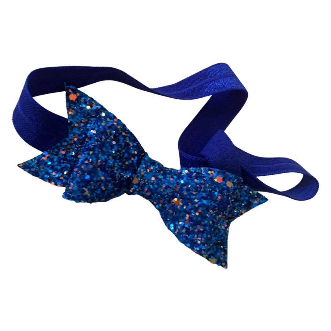 Blue Sparkle Hair Bow - bow | hair bow | blue glitter | glitter hair bow | glitter bow | sparkly | baby girl | toddler girl