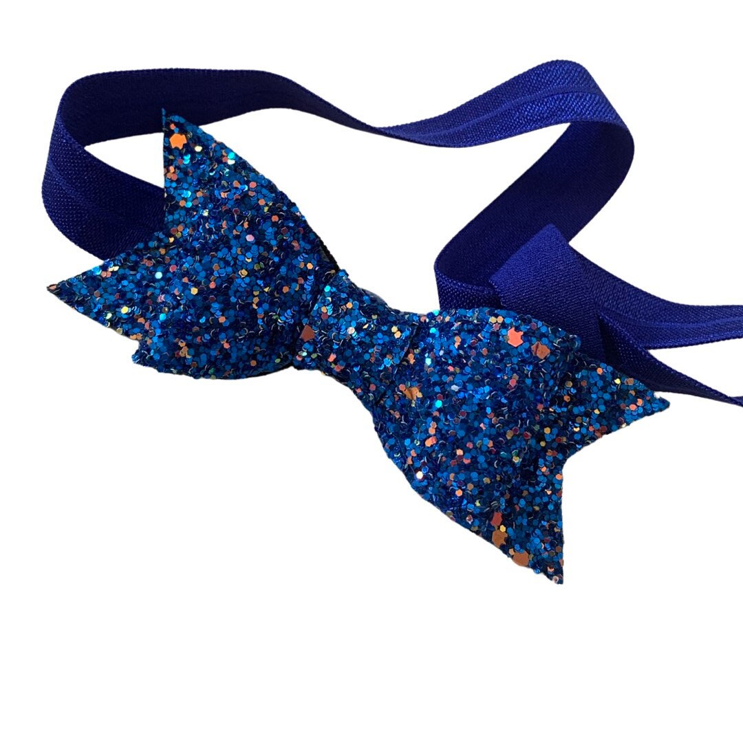 Blue Sparkle Hair Bow - bow | hair bow | blue glitter | glitter hair bow | glitter bow | sparkly | baby girl | toddler girl