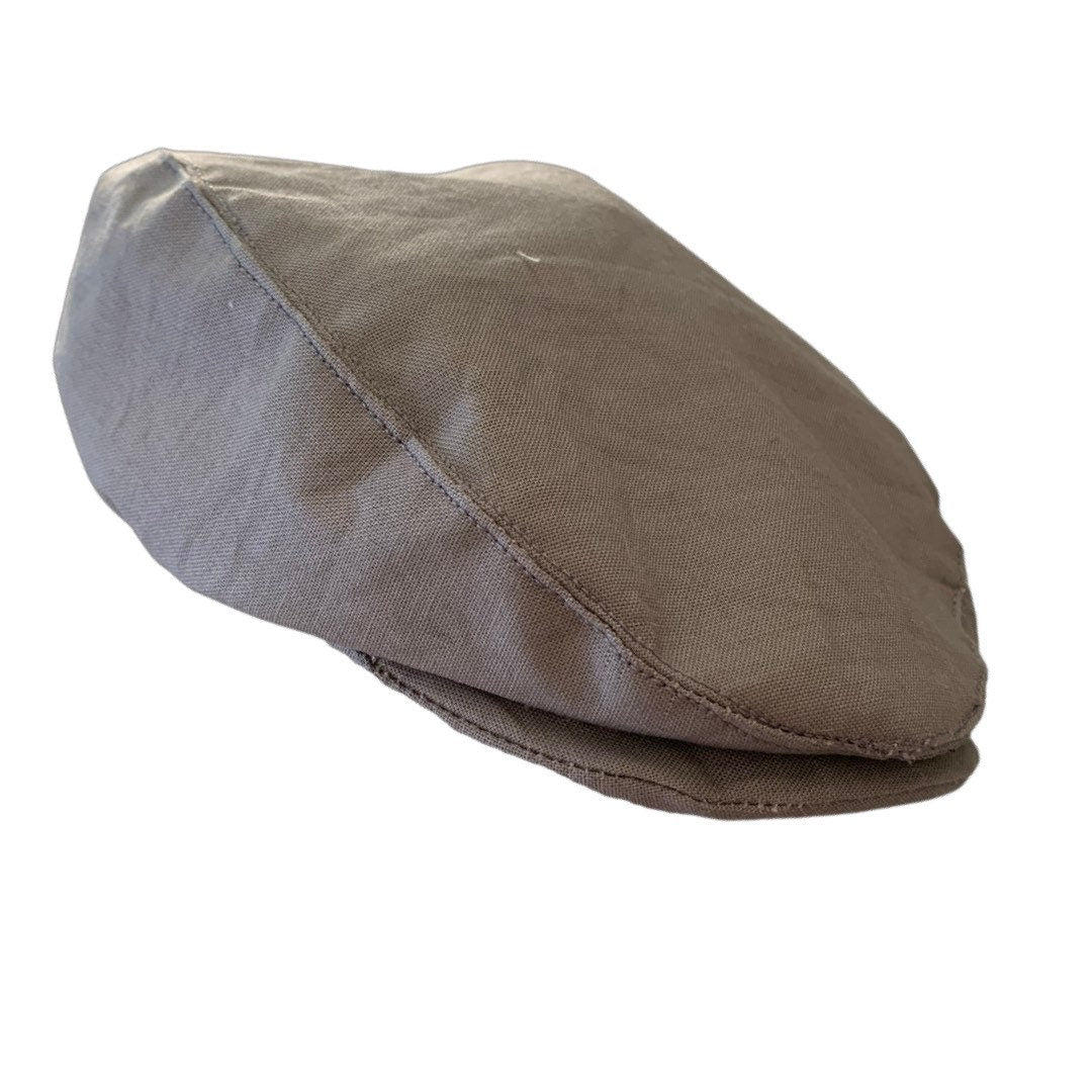 Grey Linen Flat Cap