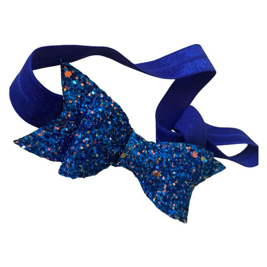 Blue Sparkle Hair Bow - bow | hair bow | blue glitter | glitter hair bow | glitter bow | sparkly | baby girl | toddler girl