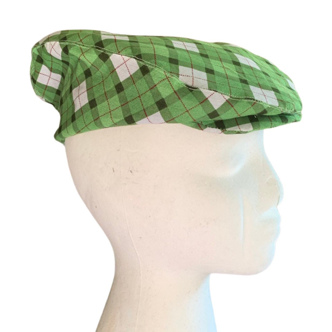 Argyle Plaid Linen Christmas golf Flat Cap