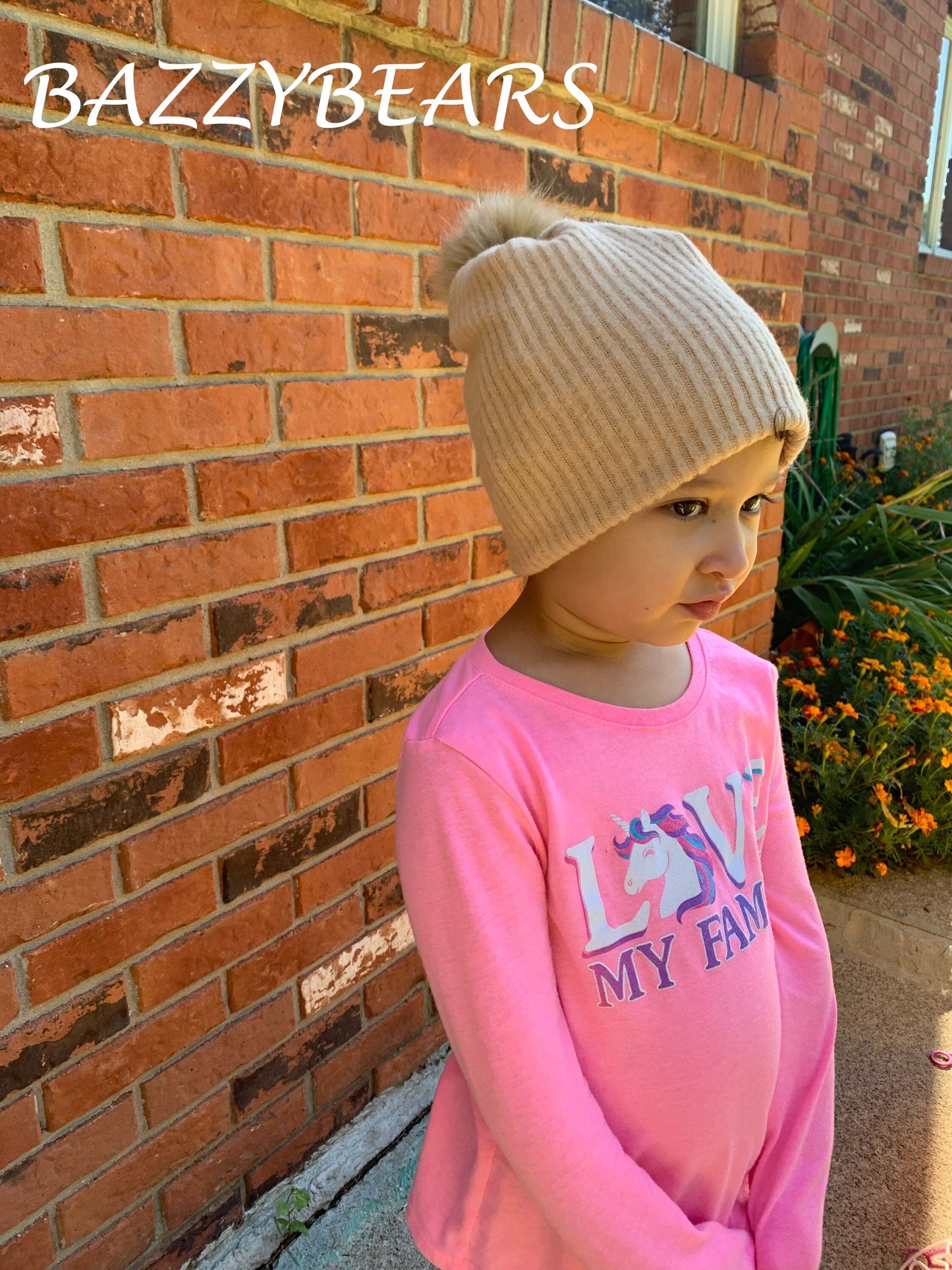 Knit Pompom Hat - Beige ribbed Beanie with Pom Pom - Winter Hat with Pompom - Beige Knitted Toque - Pompom Beanie Hat - Beige Knitted Hat