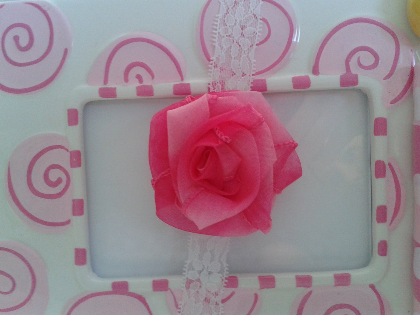 simple rose headband, baby rose headband, pink rose headband, pink rose baby headband, baby headband, pink baby headband, newborn photo prop