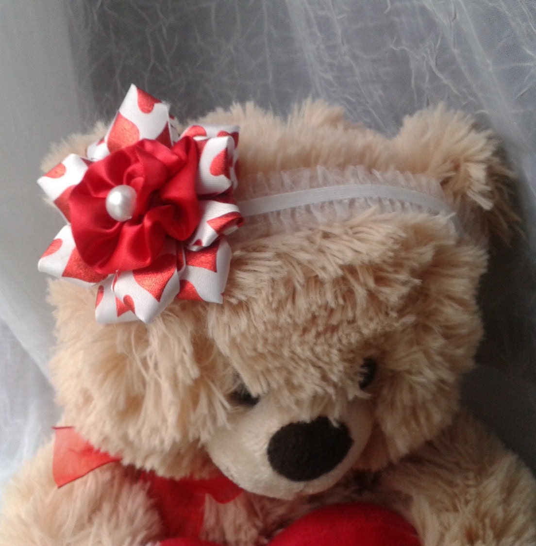 red rose baby headband, hearts baby headband, baby flower headband,red baby headband,red rose headband, flower headband, red flower headband