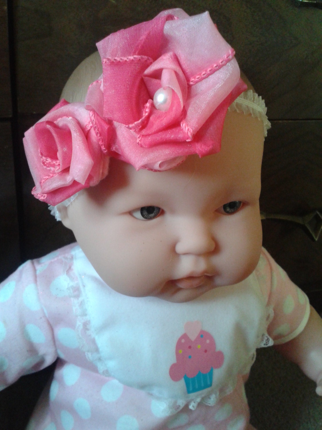 pink rose baby headband, rose flower baby headband, baby flower headband, baby rose headband, newborn photo, baby rose flower, headband