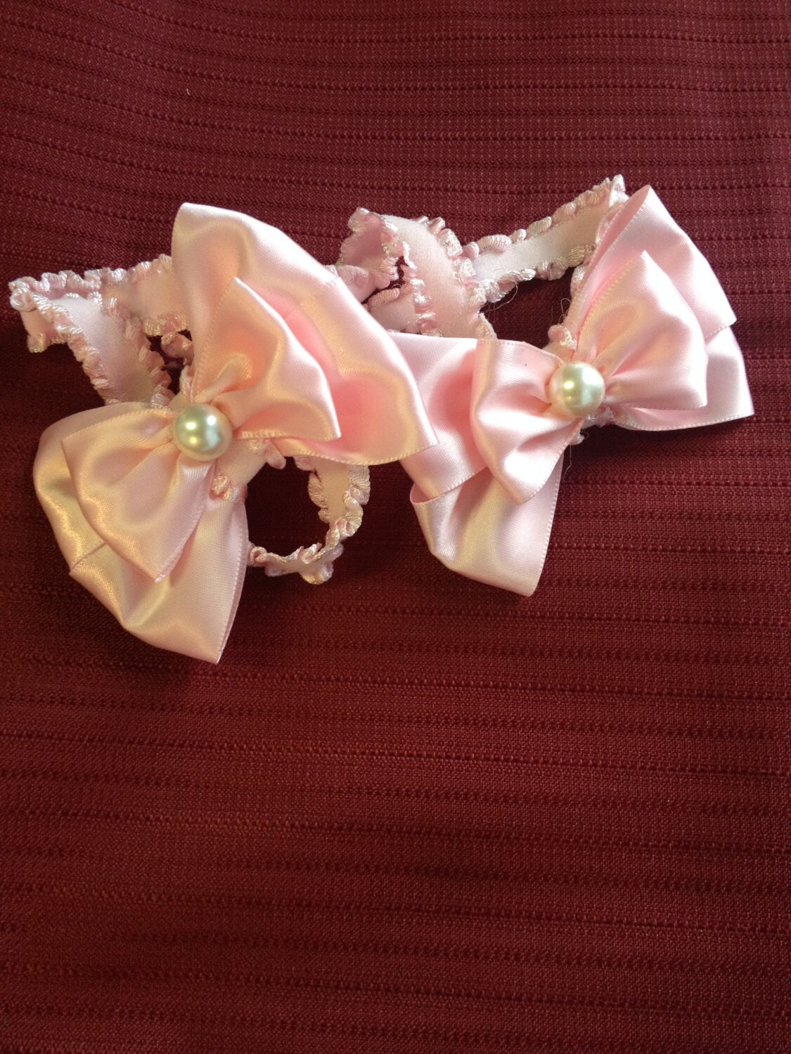 Triple bow baby headband, pink bow baby headband, Valentine baby headband, pink headband, pearl baby headband, newborn headband, photo baby