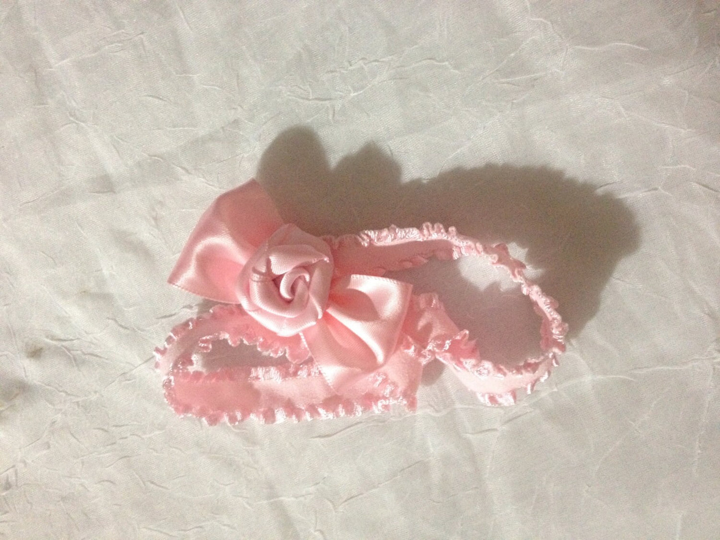 Princess headband, pink bow headband, rose headband, pink rose bow, baby bow headband, pink headband, baby flower headband, newborn headband