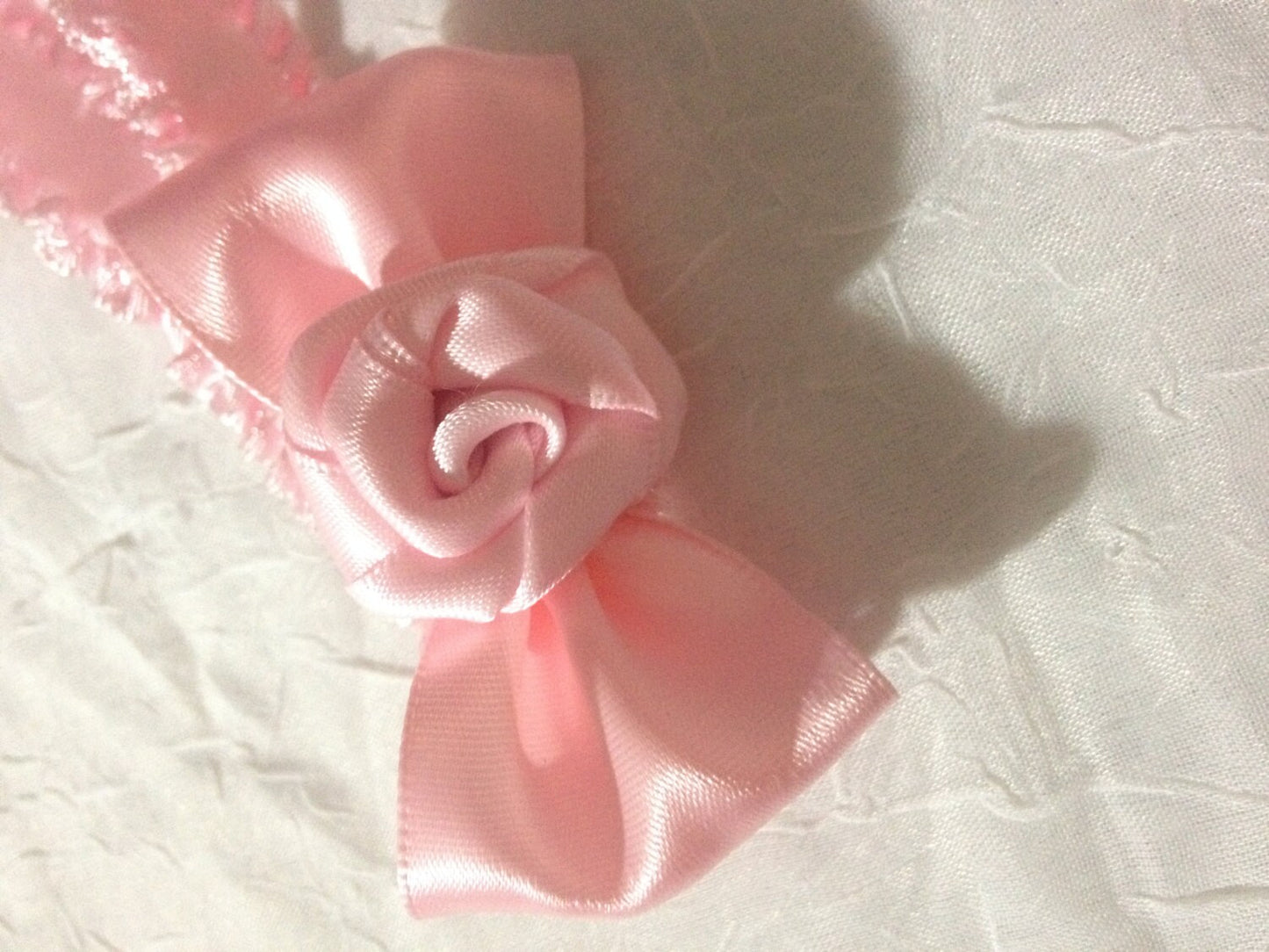 Princess headband, pink bow headband, rose headband, pink rose bow, baby bow headband, pink headband, baby flower headband, newborn headband