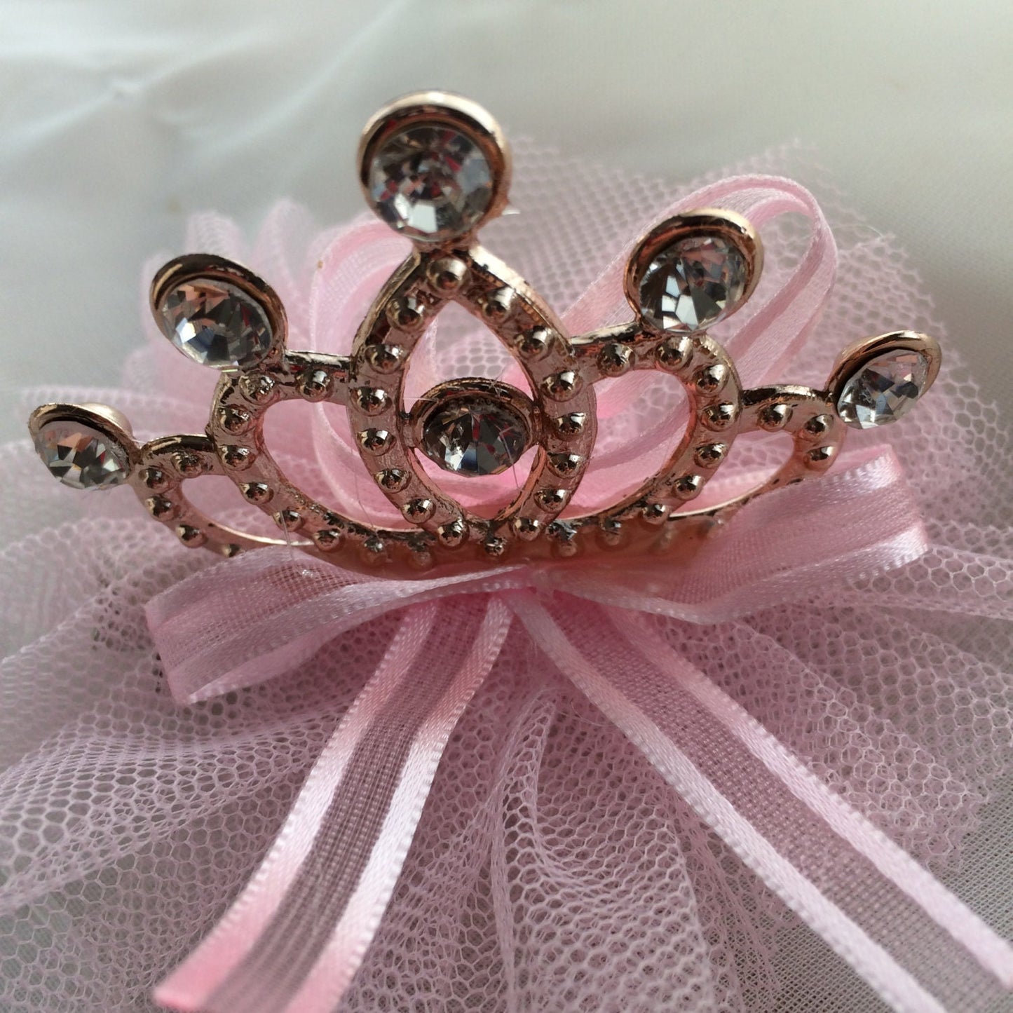 Light pink tiara, light pink crown, tiara, crown, baby tiara, baby crown, pink tiara, pink crown, photography prop, baby prop, tulle tiara